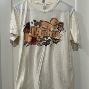 Cream Graphic Tee with Butterflies